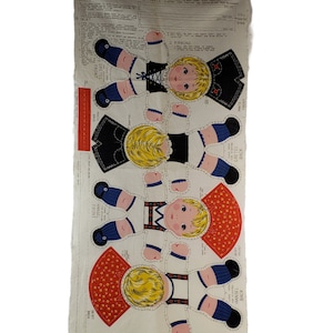 Vintage Hansel and Gretel Dolls Fabric Panel Uncut  17&quot; X 35&quot; 100% Cotton Clean