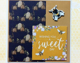 Someone Special Greetings Card, Birthday Card, Friendship Card, Flower Card, Bee Card, Blank Card, Bee Birthday Card