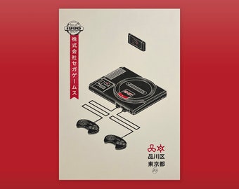 Sega Genesis / Megadrive Risograph Print