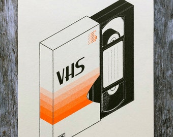 VHS Customisable Risograph Print