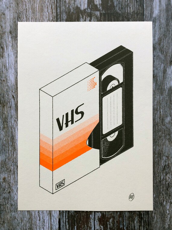 VHS Customisable Risograph Print
