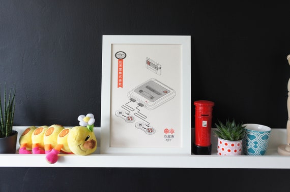 Nintendo SNES Risograph Print