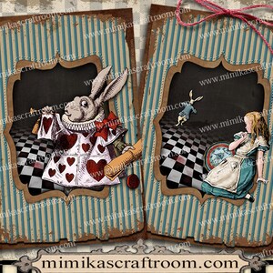 Alice nel paese delle meraviglie foglio Collage digitale, carta digitale di Alice, stampabile carte festa di Alice, scheda digitale di immagini stampabili Instant Download