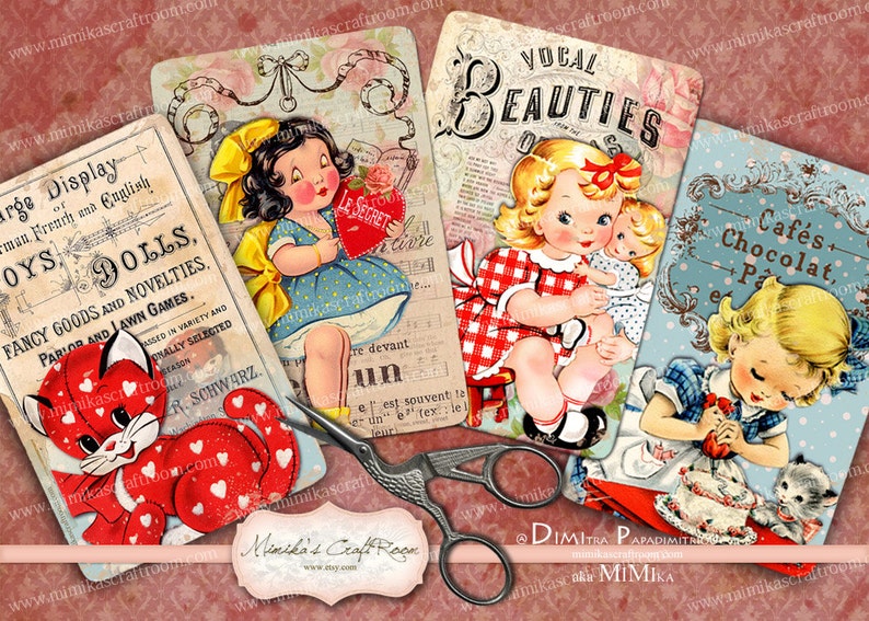 Instant Download Digital Printable Collage Sheet Retro Vintage - Etsy