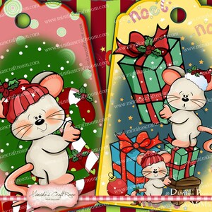Christmas Tags- Christmas digital collage sheet, Christmas printable gift tags, Holiday decoration cards, labels, paper goods, instant