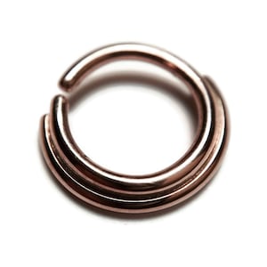 Rose Gold Double Stacked Hoop - Piercing - Helix - Septum - Nostril - Rook - Daith - Tragus - Conch