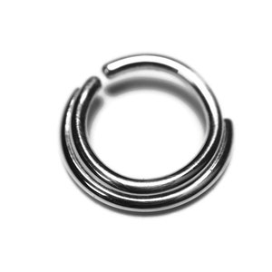 Double Layered Silver Ring ~ Nickel Free Sterling Silver ~ Piercing ~ Helix ~ Septum ~ Nostril ~ Rook ~ Daith ~  Tragus ~ Conch