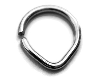 Simple Chevron Septum Ring - Triangle Hoop - Septum - Nostril - Helix - Daith - Tragus - Conch - Rook - Nickel Free Sterling Silver