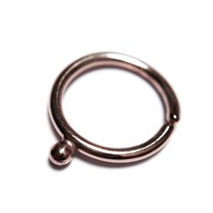 Rose Gold Single Bead Septum Ring ~ Simple Little Minimalist ~ Rose Gold Dipped Sterling Silver ~ Nose Hoop ~ Pink Gold Body Jewelry