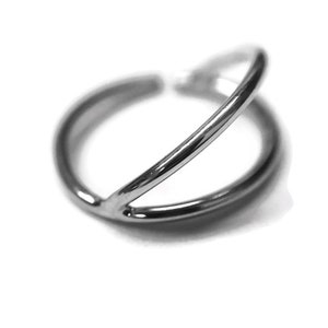 14K White Gold Double Layered Septum Ring - Nostril - Conch - Daith - Rook - Helix - Piercing - Nickel Free Solid White Gold