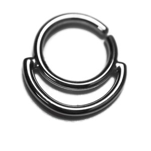 Double Tiered Septum Ring - Helix - Conch - Nostril - Hoop - Nickel Free Sterling Silver