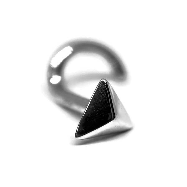 Pyramid Nose Stud ~ Sterling Silver Triangle Nose Screw ~ Pierced Nose Jewelry ~ Studded Body Jewelry ~ Geometric Spike Nose Pin