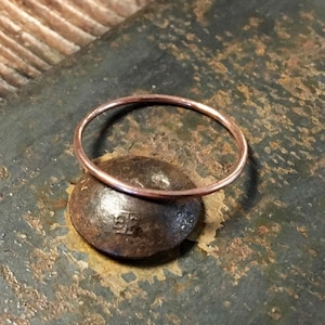 Skinny Rose Gold Ring Solid 14 Karat ~ 1mm Ultra Thin~ Simple Stacking Ring ~ Minimalist Wedding Band ~ Spacer Ring Shiny High Polish Finish