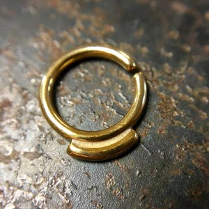 Little Gold Septum Ring ~ Simple Yellow Gold Dipped Sterling Silver Nose Hoop ~ Sweet Little Nose Ring With Tiny Detail