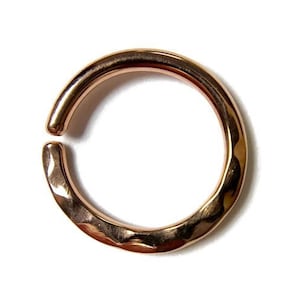 Solid 14 Karat Rose Gold Hammer Texture Septum Ring ~ Nose Hoop ~ Daith ~ Helix ~ Piercing ~ Nose Jewelry