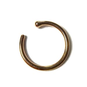 Rose Gold Nose Hoop Horseshoe With Stopper - Nostril- Septum - Piercing - Nose Hoop Nose Ring