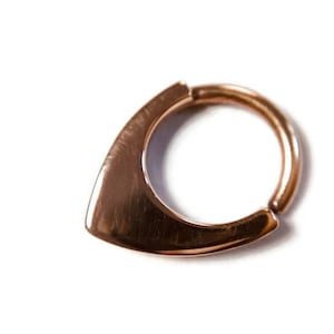 Rose Gold Shield Septum Ring ~ 5mm Blade Nose Hoop ~ Pointy Fin Body Jewelry ~ Rose Gold Dipped ~ Helix ~ Daith ~ Tragus ~ Conch ~ Rook