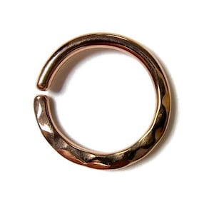 Rose Gold Hammer Texture Septum Ring ~ Nose Hoop ~ Daith ~ Helix ~ Piercing ~ Nose Jewelry