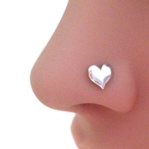 Heart Nose Stud ~ Heart Shaped Nose Screw ~ Valentines Day Nose Ring ~ Gift for Lovers ~ Nicke-Free Sterling Silver