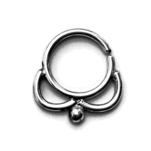 Lotus Septum Ring - Nickel Free Sterling Silver - Rook - Conch - Helix - Daith - Tragus - Piercing
