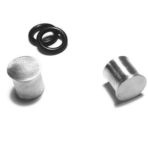 Capped Sterling Satin Finish Gauges ~ Simple Flat Hollow Ear Plugs ~ Plain Ear Gauges ~ Sterling Silver Stretched Earlobes ~ Body Jewelry