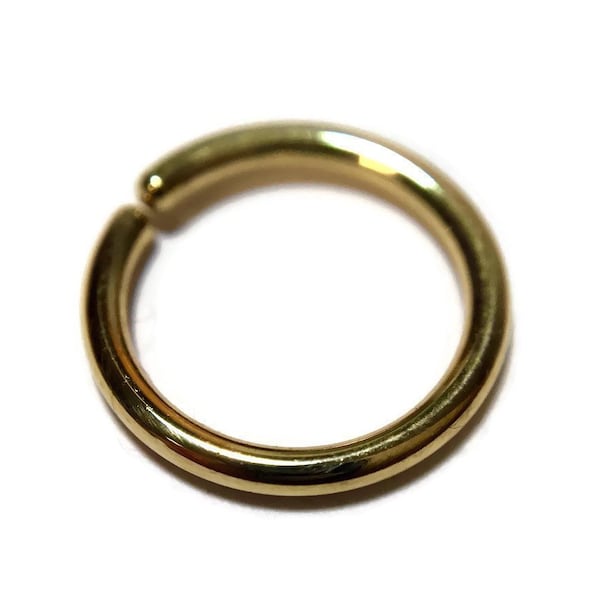 Yellow Gold Seam Ring - Plain Simple Piercing - Septum - Nostril - Helix - Rook - Daith - Tragus - Conch - Snug - Earring