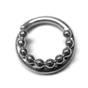Simple Little Beaded Snug Septum Ring - Nostril Hoop - Nickel Free Sterling Silver - Helix - Rook - Conch - Snug - Tragus - Daith