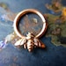 Rose Gold Bee Septum Ring ~ Pink Gold Honey Bee Nose Ring ~ Insect Body Jewelry ~ Daith Piercing ~ Bumblebee Hoop ~ Plate or Solid Gold 