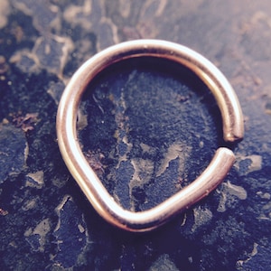 Solid 14 Karat Rose Gold Chevron Septum Ring - Triangle Hoop - Septum - Nostril - Helix - Daith - Tragus - Conch - Rook