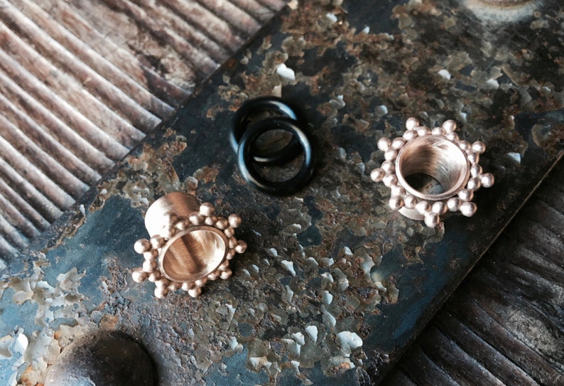 Rose Gold Satin Finish Plugs Gauged Earrings Pink Gold Etsy