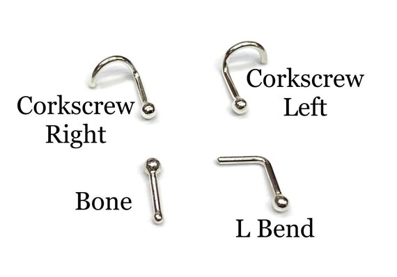 FANSING Corkscrew Nose Rings Studs 20g Nose Screw Surgical Steel Cat