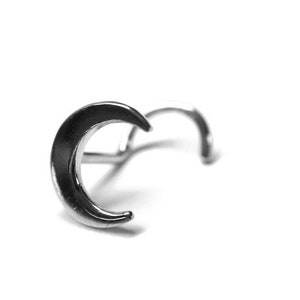 Crescent Moon Nose Stud ~ Celestial Nostril Piercing ~ Moon Nose Screw ~ Nickel-Free Sterling Silver ~ Statement Nose Jewelry ~  Nose Post