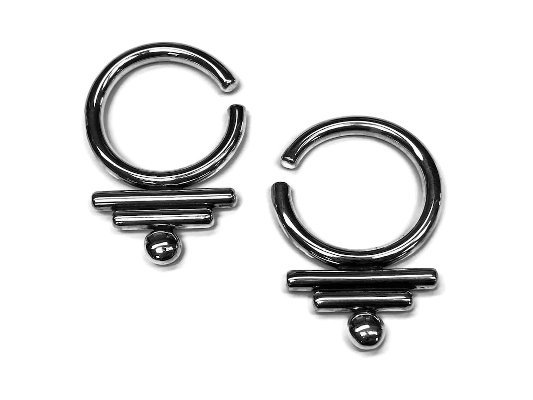 Ear Weights Sterling Silver Tribal Gauge Ear Weight Hoops Stretched