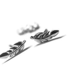 Feather or Leaf Earrings Dainty Little Studs 10mm Long Mini Ear Climbers Stud Earrings Simple Sterling Silver Stud Earring image 5