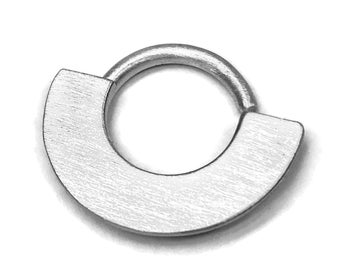 Wide Sterling Silver Septum Ring - Nickel Free Sterling Silver ~ Satin Finish