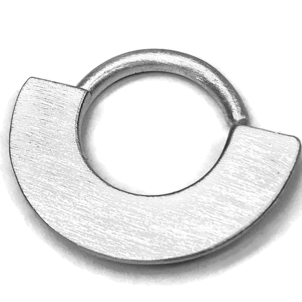 Wide Sterling Silver Septum Ring - Nickel Free Sterling Silver ~ Satin Finish