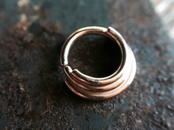 Solid rose gold septum ring deals