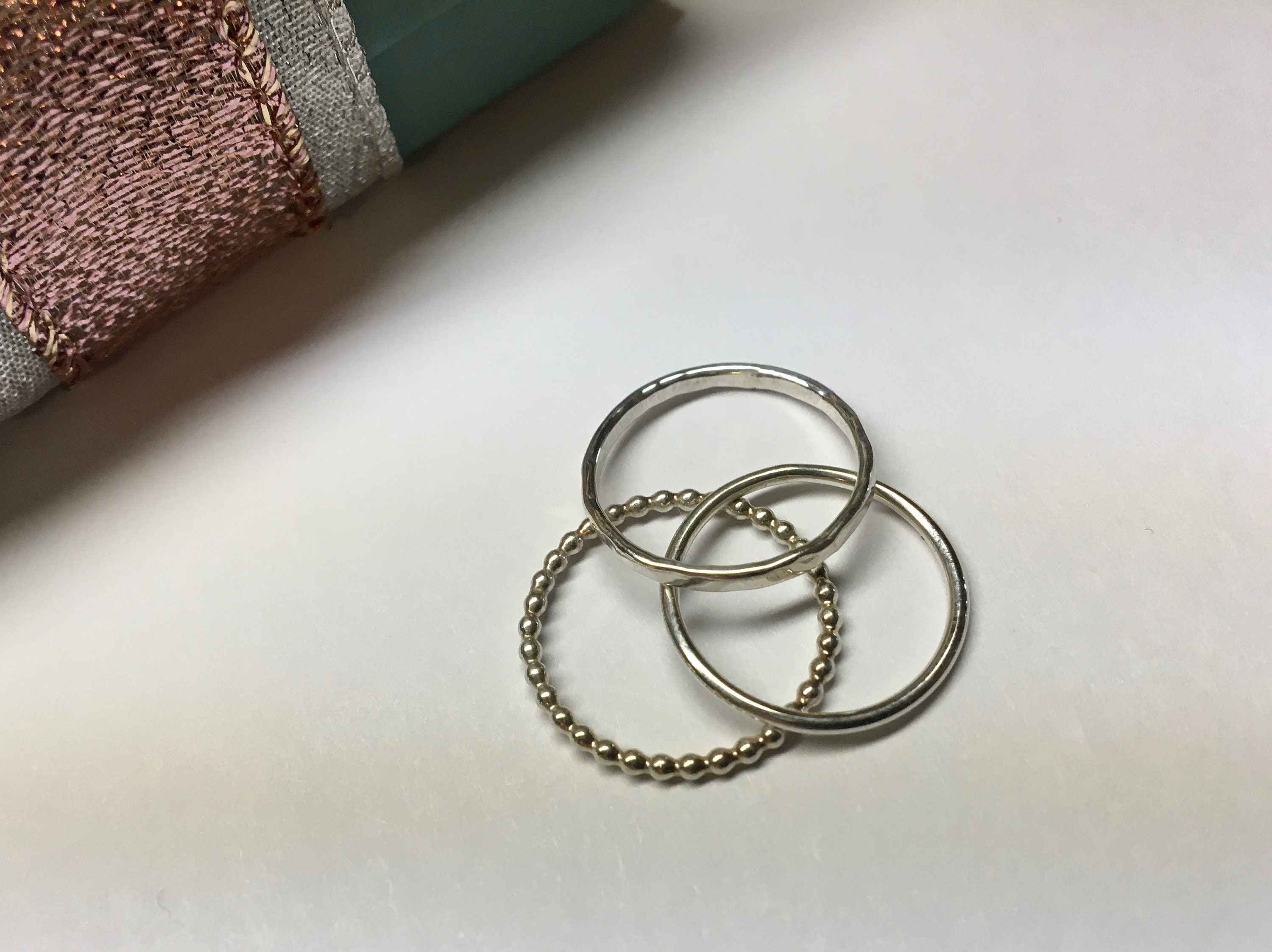 3 Pack Stacking Rings Sterling Silver Stackers Three Thin | Etsy