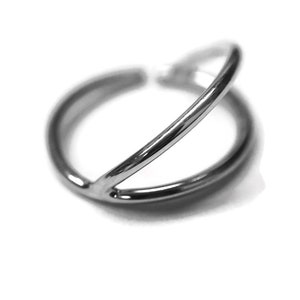 Silver Double Layered Nose Ring Double Nose Hoop Nickel-Free Solid Sterling Silver Nostril Piercing Nose Jewelry image 5