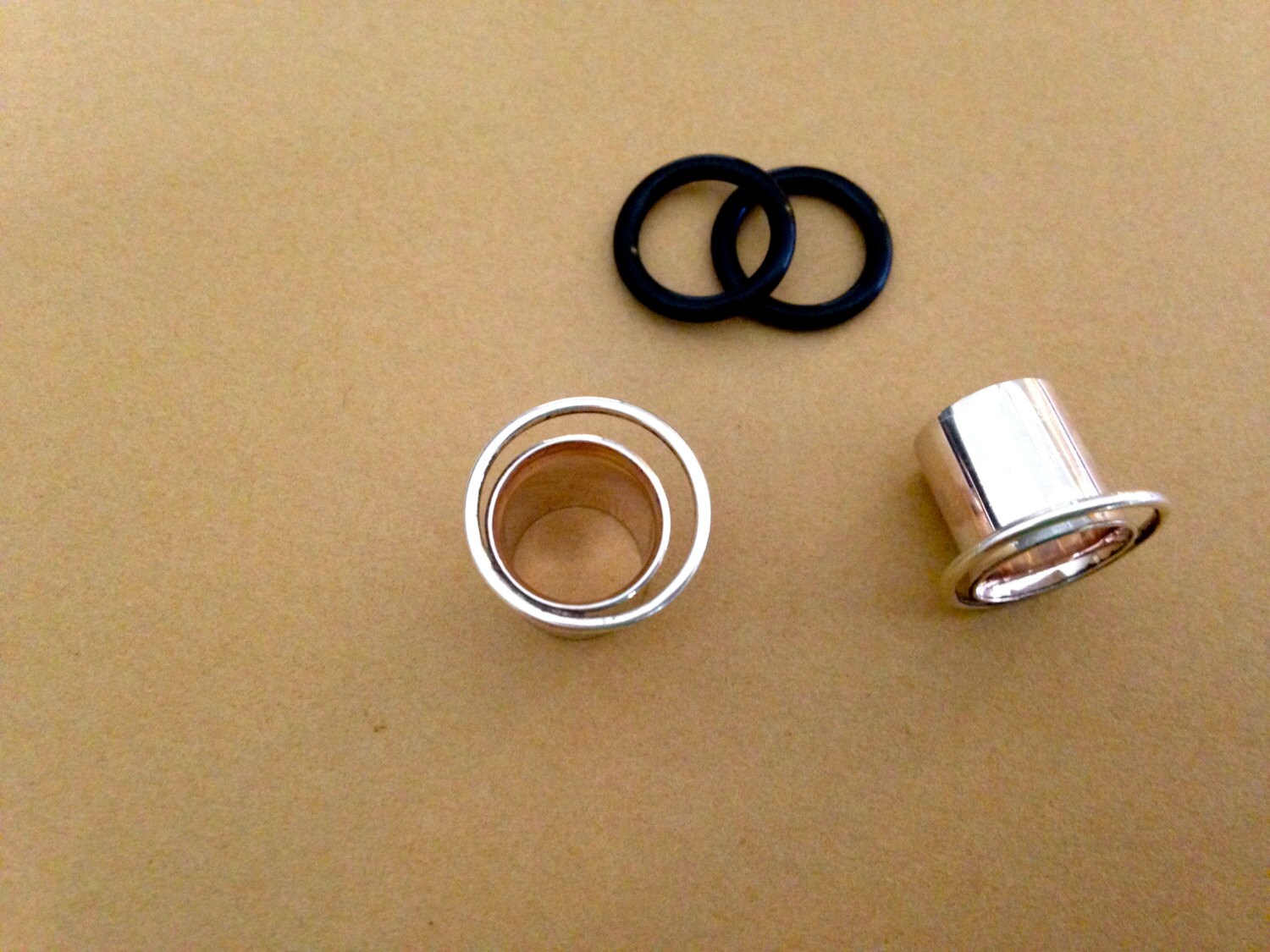 Large Orb Plug Earrings Sterling Silver Gauged Tubes High Etsy