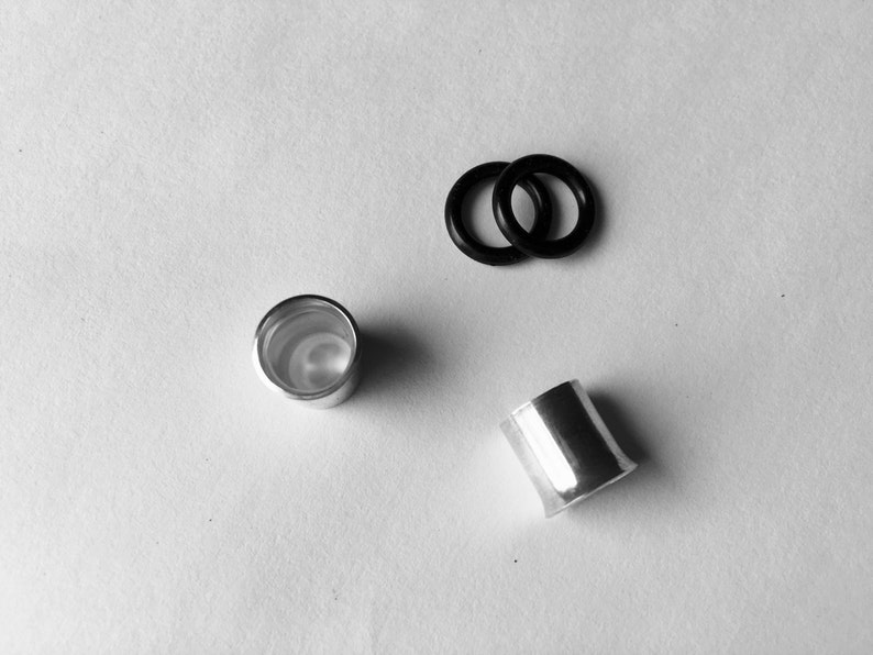 Shiny Sterling Silver Plugs Gauged Earrings Flesh Tunnels Stretched Earlobes Tube Earring Sold As a Pair image 4