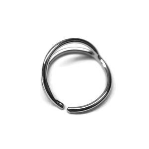 Silver Double Layered Nose Ring Double Nose Hoop Nickel-Free Solid Sterling Silver Nostril Piercing Nose Jewelry image 6