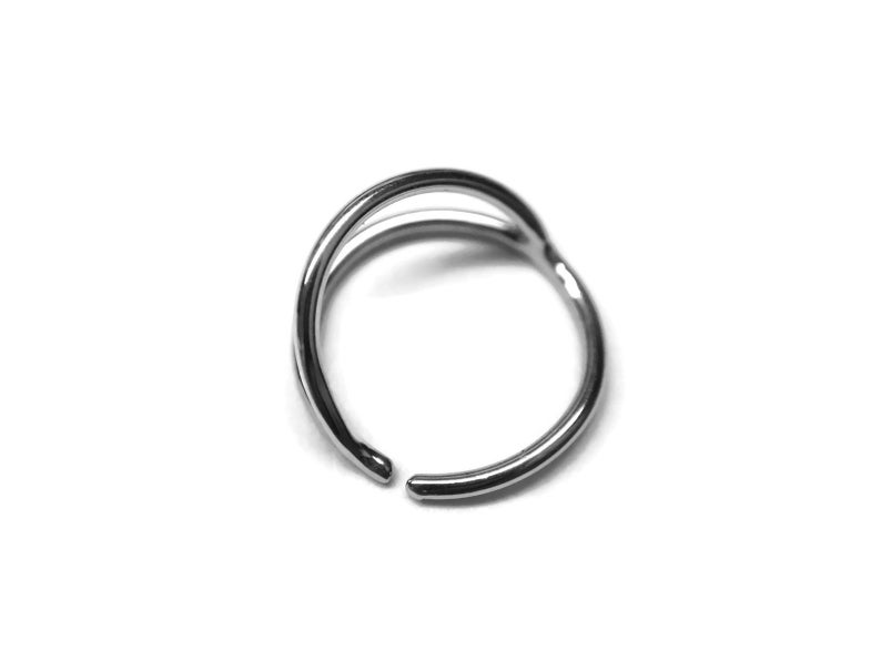 Silver Double Layered Nose Ring Double Nose Hoop Nickel-Free Solid Sterling Silver Nostril Piercing Nose Jewelry image 6