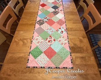 New Handmade Quilted Table Runner  58.5"L x19"W Moda Kitty Christmas by Urban Chiks Pink Christmas