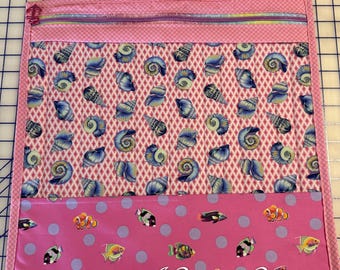 Handmade Quilted Project Bags JUMBO Tula Pink Fabric Floral Reef