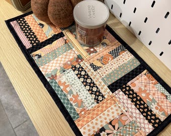 MINI Quilted Table Runner Fall Decorations Halloween Colors Moda Fabric Kitty Corn Urban Chiks