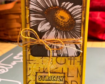 Strictly Handmade Mixed Media Daisy 7" Block Decoration