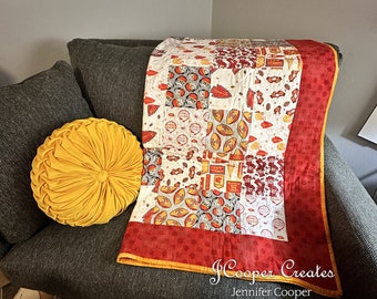 What a Catch PBS Fabrics Kansas City Champions Themed Handmade Quilted Blanket Couch Throw