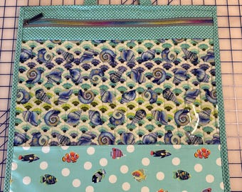 Handmade Quilted Project Bags JUMBO Tula Pink Fabric Floral Reef