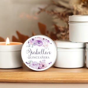 Personalized Quinceañera Candle Favors: Soy Wax, Custom Label